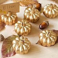 Kate Aspen Fall Decor Mini Gold Pumpkin Place Card Holder (Set of 6), Place Settings, Perfect for Thanksgiving Table Decor, Fall Themed Weddings, Bridal Brunches