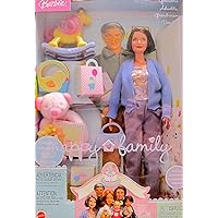 Barbie HAPPY FAMILY GRANDMA DOLL w GRANDMOTHER DOLL, Cuddly BEAR CHAIR, Rocking HORSE & More! (2003 Birthday Series)