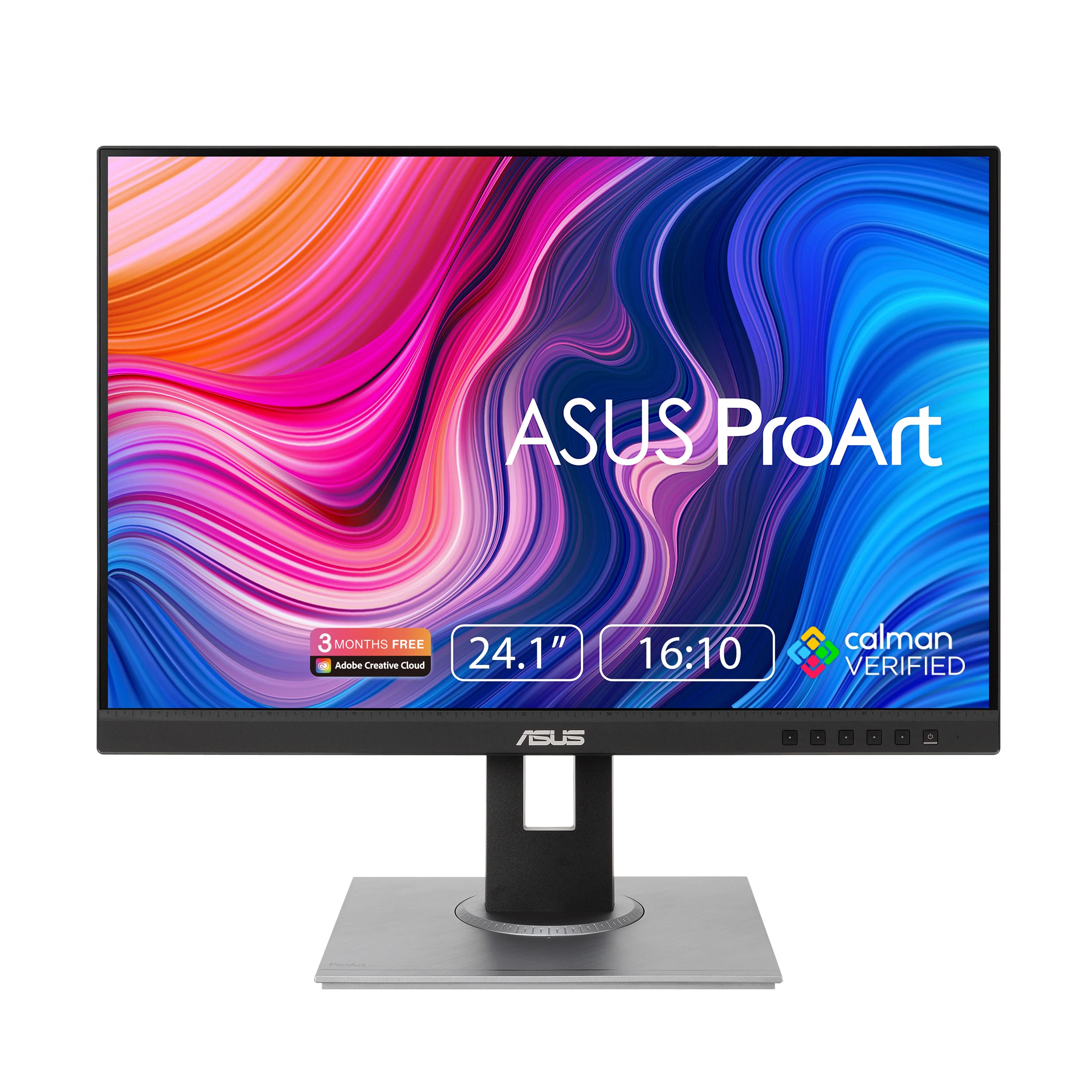 ASUS ProArt Display PA248QV 24.1” WUXGA (1920 x 1200) 16:10 Monitor, 100% sRGB/Rec.709 ΔE  2, IPS, DisplayPort HDMI D-Sub, Calman Verified, Anti-glare, Tilt Pivot Swivel Height Adjustable, Black
