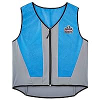 Ergodyne Chill-Its 6667 Cooling Vest, Evaporative PVA Material for Fast Cooling Relief,Blue, Medium