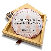 Three Pagodas Puerh Tea (80 Cups) Pu-erh Mini Cake (7.1 Ounce)