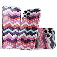 Full Body Skin Decal Wrap Kit Compatible with iPhone SE (2020) - Jagged Colorful Chevron