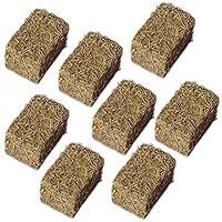 Miniature Hay Bales 8Pcs Simulation Wooden DIY Decorative Fake Hay for Crafts Faux Mini Hay Bales for Dollhouse Toy Farm, Rectangular Miniature Hay Bales