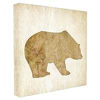 Stupell Home Décor Golden Bear in the Wild Stretched Canvas Wall Art, 17 x 1.5 x 17, Proudly Made in USA