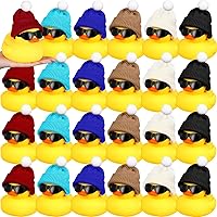 Deekin 24 Pcs 5 Inches Large Yellow Rubber Ducks Bulk Large Duck Bath Toy Squeak Rubber Duckie Bathtub Floating Bath Duck for Birthday Party Decoration Gift Swimming Pool (Assorted)
