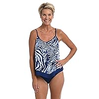 Maxine Of Hollywood Women's Standard V-Neck Flutter Tankini Swimsuit Top