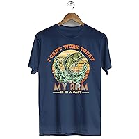 Fisherman Tee I Can't Work Today My Arm is in A Cast Fishing Shirts for Men Funny Men's T-Shirt
