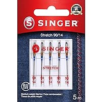 SINGER 04721 Size 90/14 Stretch Sewing Machine Needles, 5-Count