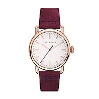 Men's TOMCOLL Stainless Steel Quartz Watch with Leather Calfskin Strap