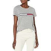 Tommy Hilfiger Women's Adaptive Short Sleeve Signature Stripe T-shirt With Magnetic Buttons