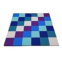 FDP Softscape Space Saver 4-Section Folding Activity Mat for Infants and Toddlers, Tummy Time for Babies, Soft Foam Colorful Play - Contemporary/Purple