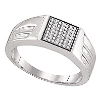 Dazzlingrock Collection 0.15 Carat (Ctw) 1/6 Ct-dia Micro-pave Ring, Sterling Silver