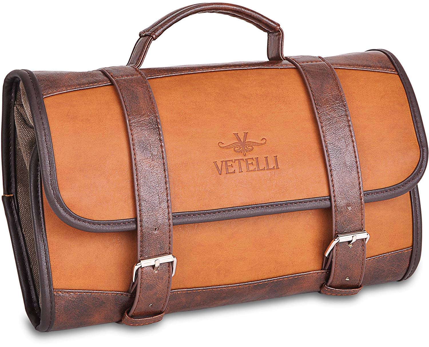 Vetelli Hanging Leather Toiletry Bag for Men, Perfect For Travel and a Fantastic Gift