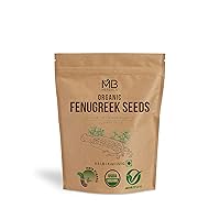MB Herbals USDA Certified Organic Fenugreek Seeds 8 oz | 227 Gram | Raw Whole Fenugreek Seeds | Non GMO | For Indian Pakistani Sri Lankan & Middle Eastern Cuisine