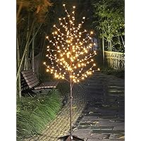6.5FT 208 LED Cherry Blossom Tree, Lighted Artificial Tree for Decoration Inside and Outside, Home Patio Wedding Festival Christmas Decor
