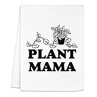 Funny Kitchen Towel, Plant Mama, Flour Sack Dish Towel, Sweet Housewarming Gift, White