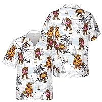Funny Bigfoot On Beach Hawaiian Shirt S-5XL