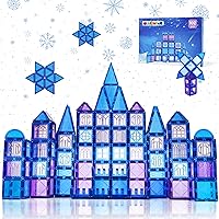 102pcs Magnetic Tiles Frozen Magnet Building for 3 4 5 6 7 8 Years Old Girls Birthday Gifts Frozen Princess Preschool STEM Educational Toys