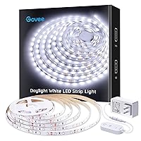 Govee White LED Strip Lights, Upgraded 16.4ft Dimmable LED Light Strip 6500K Bright Daylight White, Strong Adhesive, 300 LEDs Flexible Tape Lights for Vantiy Mirror, Kitchen Cabinet, Mother's Day