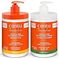 Cantu Shampoo & Conditioner with Shea Butter for Natural Hair, 25 fl oz (Pack of 2)
