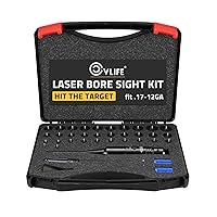 CVLIFE Professional Laser Bore Sight Kit with 32 Adapters fit 0.17 to 12GA Calibers, Red or Green Bright Bore Sighter Laser with Button Switch, Powerful Support for Hunting