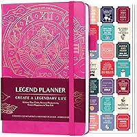 Legend Planner – Weekly & Monthly Life Planner to Hit Your Goals & Live Happier. Organizer Notebook & Productivity Journal. A5 (Hot Pink)