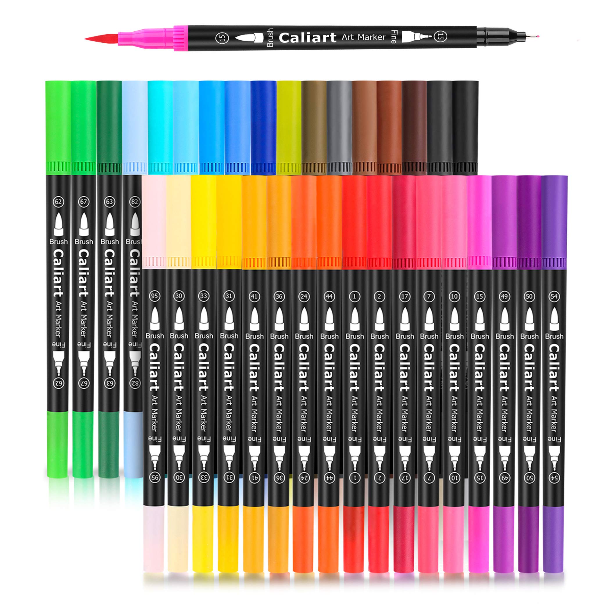 6 Calligraphy Brush Pens Art Markers for Beginners Writing Hand Lettering Pens 
