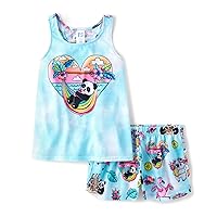The Children's Place Girls' Sleeveless Tank Top and Shorts 2 Piece Pajama Set