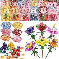 TOY Life 30 Pack Birthday Gifts for Kids Classroom Flower Building Blocks Birthday Party Favors Birthday Goodie Bags Gift for Boys Girls 3 4 5 6