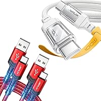 JSAUX USB-C to USB A Cable [2-Pack 6.6ft] 100W USB C to USB C Cable [2-Pack 6.6FT]