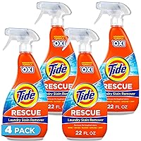 Laundry Stain Remover with Oxi, Rescue Clothes, Upholstery, Carpet and more from Tough Stains, Stain Treater, 22 Fl Oz (Pack of 4)