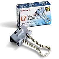 Officemate EZ Binder Clips, Small Size, 12/Box, Gray (99220)