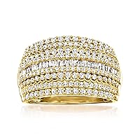 Ross-Simons 1.00 ct. t.w. Baguette and Round Diamond Ring in 18kt Gold Over Sterling