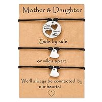 Mothers Day Gifts for Mom Daughter, Mother Daughter Bracelets Mommy and Me Heart Matching Bracelets Daughter Gift from Mom