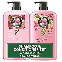 Shampoo and Conditioner Set, Smooth Collection with Vitamin E, Rose Hips, Jojoba for Shiny Hair, Paraben-Free, Safe for Color-Treated Hair, 29.2 Fl Oz Each, 2 Pack