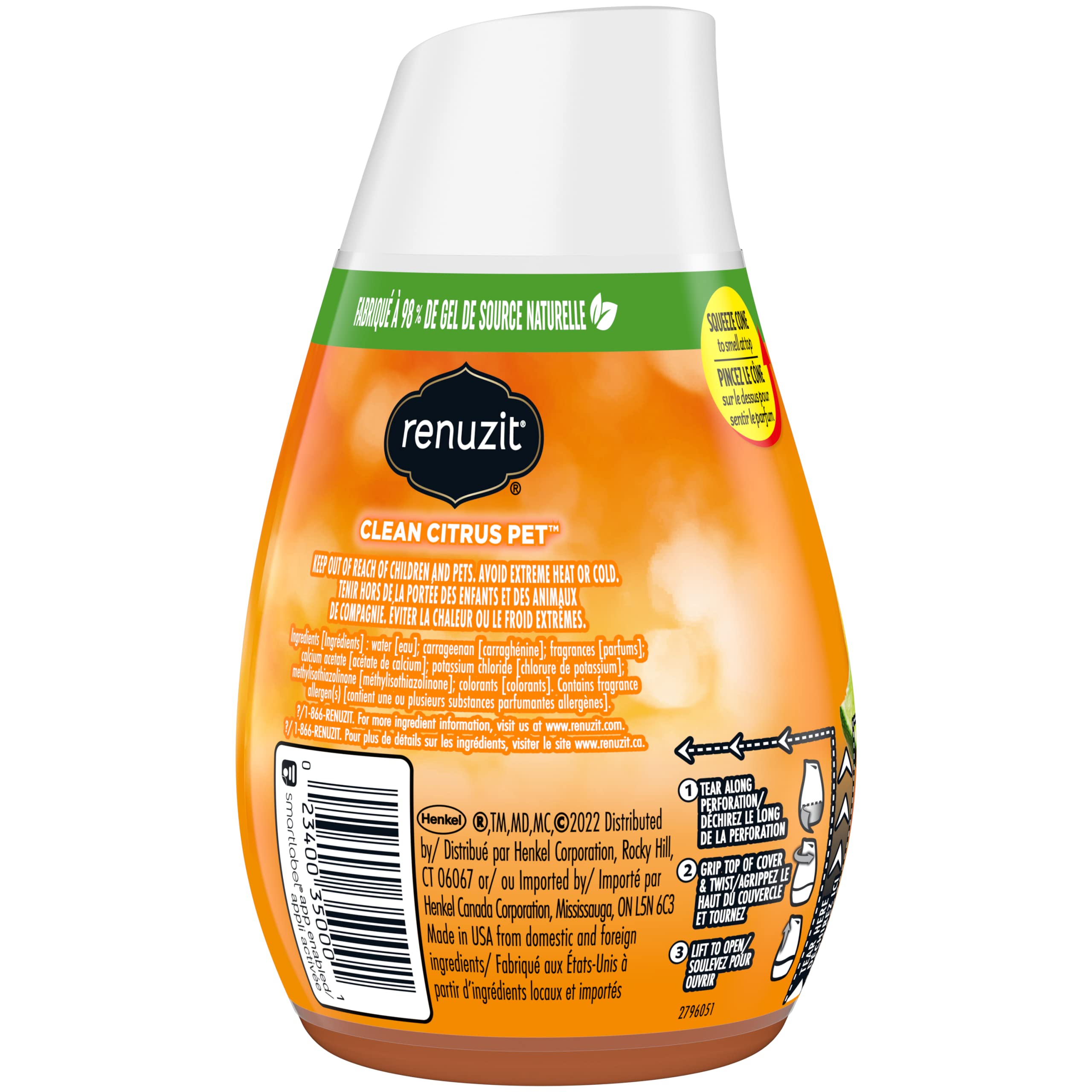 Renuzit Adjustable Air Freshener Gel, Citrus Sunburst, 7 Ounces