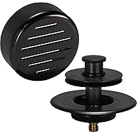 60108 Tub Drain Trim Kit with Push eN Lift Stopper, Classic High-Capacity Overflow Plate, and Press-in Strainer Cover, Oil Rubbed Bronze
