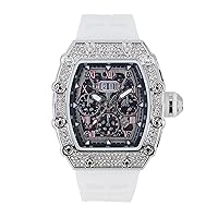 CHARLES RAYMOND Luxury Men Watch Crystal Unique Tonneau Shape Comfortable Silicone Band Show Your Style