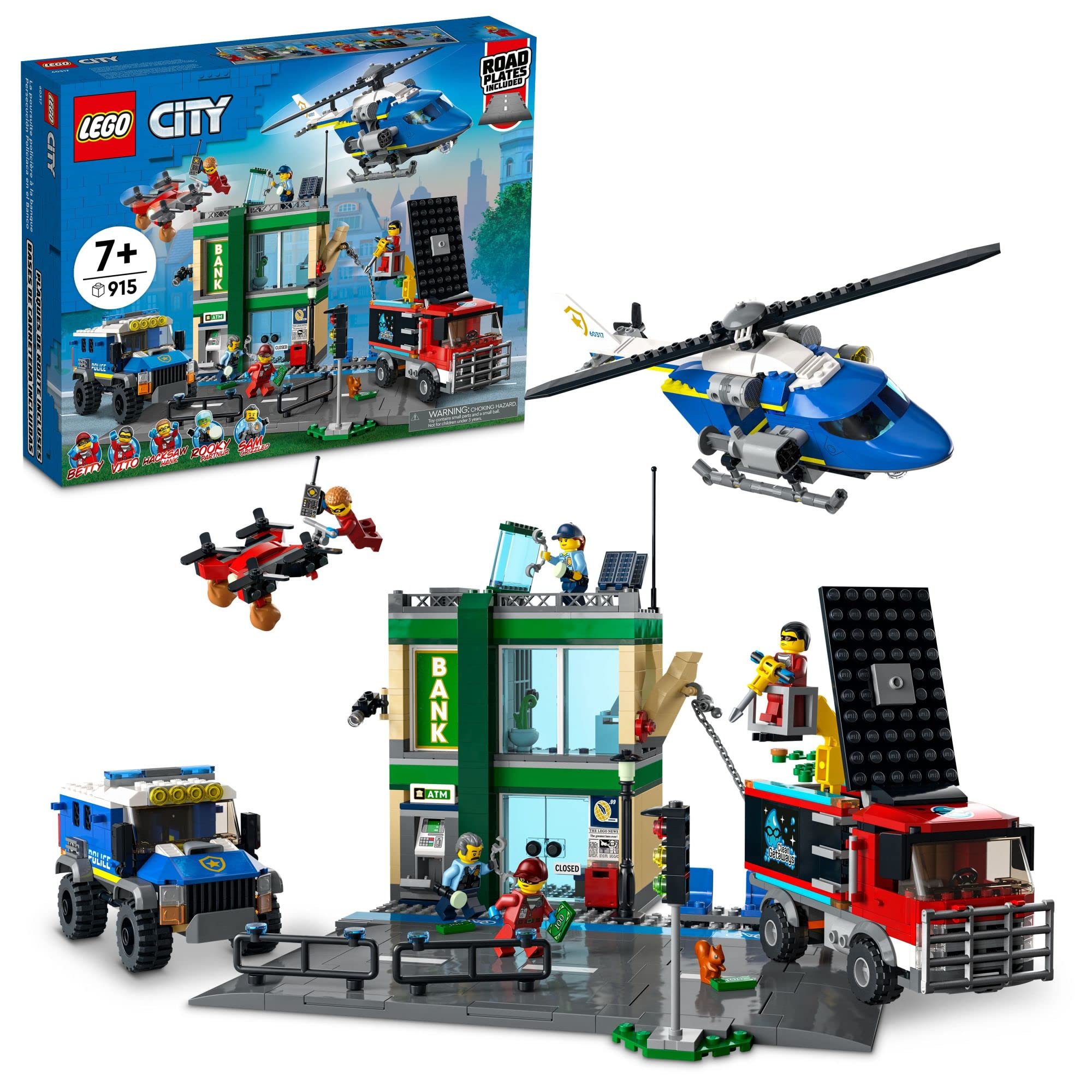 Mua Lego City Police Chase At The Bank 60317 Building Toy Set For Kids,  Boys, And Girls Ages 7+ (915 Pieces) Trên Amazon Mỹ Chính Hãng 2023 | Fado