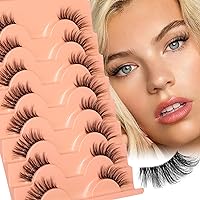 Half Lashes Cateye False Eyelashes Wispy Fluffy Half Lash Natural Look 15mm Clear Band Accent Lashes 3/4 Flared Corner Lashes Pack 8 Pairs by ALPHONSE