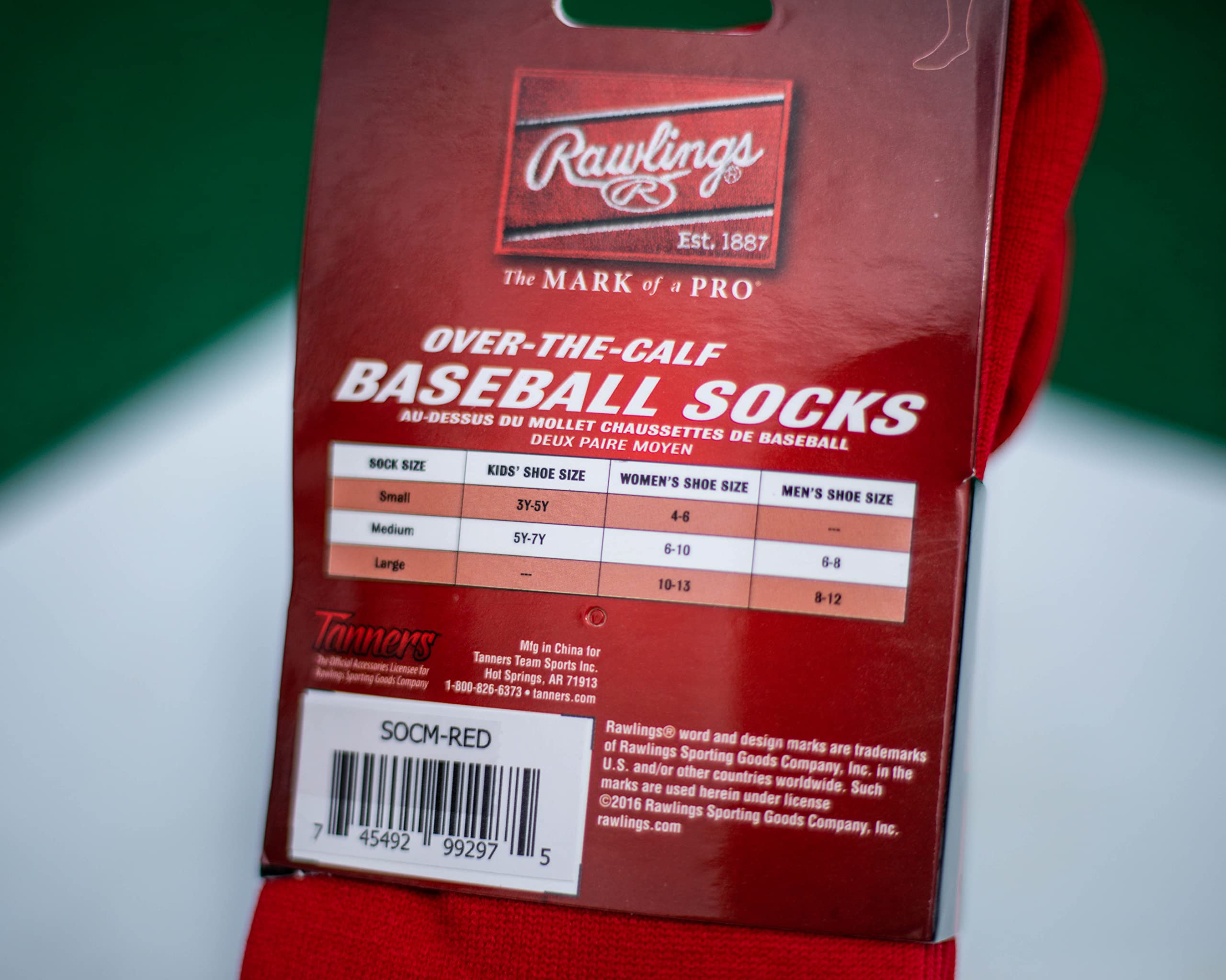 Rawlings Baseball/Fastpitch Softball Socks | 2 Pair | Multiple Sizes/Colors