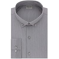 Kenneth Cole Mens Technicole Button Up Dress Shirt smokygrey 16.5
