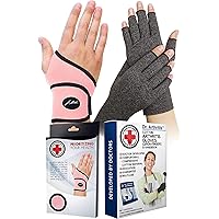 Dr. Arthritis Bundle: Wrist Support (Pink) & Compression Gloves (1 Pair, S)