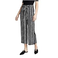 Cupcakes and Cashmere Women's Melena Dotted Stripe Cropped Pants, Black, Large