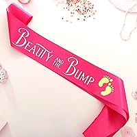 Mommy to Be Sash for Baby Shower, Beauty and the Bump Sash for New Mom, Pregnancy Announcement, Boy or Girl, Pink or Blue Gender Reveal Decorations
