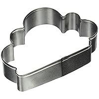 R & M Cloud Tinplated Cookie Cutter 4-Inch, Silver