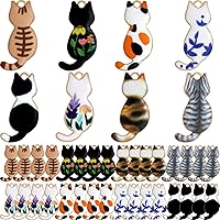Anjulery 32 Pieces Enamel Cat Charms for Jewelry Making and Crafting - Cute Kitty Charm for Bracelets Earrings Necklaces Pendants Keychains Crafts (32Pcs Cat-C)