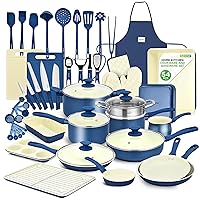 Nutrichef 54 Piece Professional Grade Complete Home Kitchen Cookware Set, Ceramic Non-Stick Bakeware, Pot and Pans Kit, Cool-Touch Handles, Safe for Gas, Electric, Induction Cooktops, Easy Clean
