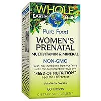 Whole Earth & Sea from Natural Factors, Women's Prenatal Multivitamin and Mineral, Whole Food Supplement, Vegan, 60 Tablets, 60 Tablets