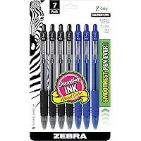 Z-Grip Retractable Ballpoint Pen, Medium Point, 1.0mm, Black/Blue, 7-Pack
